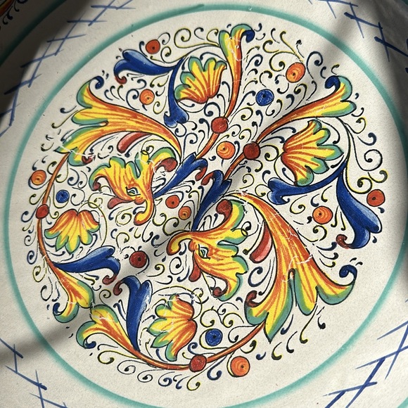 🇮🇹Meridiana ceramiche pottery large salad bowl 13.5” wide Hand painted Italy - Picture 6 of 16